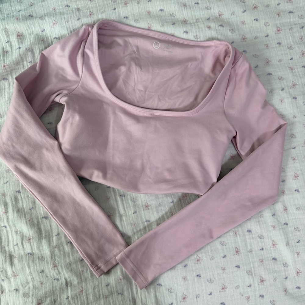 Hollister Gilly Hicks Pink Long Sleeve Crop (S)